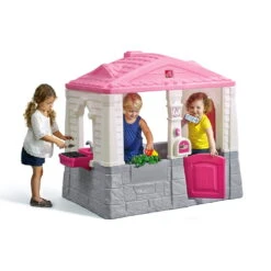 Step2 Neat And Tidy Pink Cottage Playhouse, For Toddlers