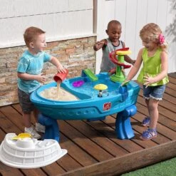 Step2 Fiesta Cruise Sand & Water Table With Umbrella | Kids Outdoor Play Table, Multicolor (894800) -Step2 Step2 Fiesta Cruise Sand Water Table with Umbrella Kids Outdoor Play Table Multicolor 8948004