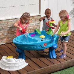 Step2 Fiesta Cruise Sand & Water Table With Umbrella | Kids Outdoor Play Table, Multicolor (894800) -Step2 Step2 Fiesta Cruise Sand Water Table with Umbrella Kids Outdoor Play Table Multicolor 8948009