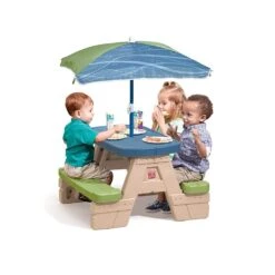 Step2 Sit & Play Picnic Table With Umbrella -Step2 Step2 Sit Play Picnic Table With Umbrella Outdoor Toys Step2 Toycra 3