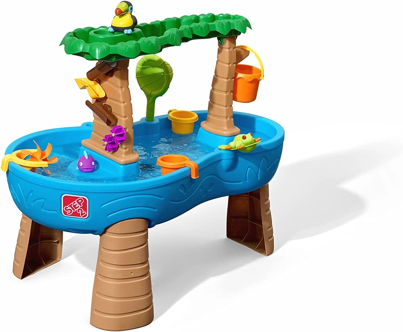 Step2 Tropical Rainforest Water Table | Colorful Kids Water Play Table With 13-Pc Accessory Set, Blue & Green
