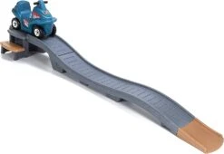 Step2 Up & Down Roller Coaster For Kids, Platinum Edition – Ride On Toy For Indoor/Outdoor Use – Compact Storage, Skill Building Toddler Toys, Gray & Blue