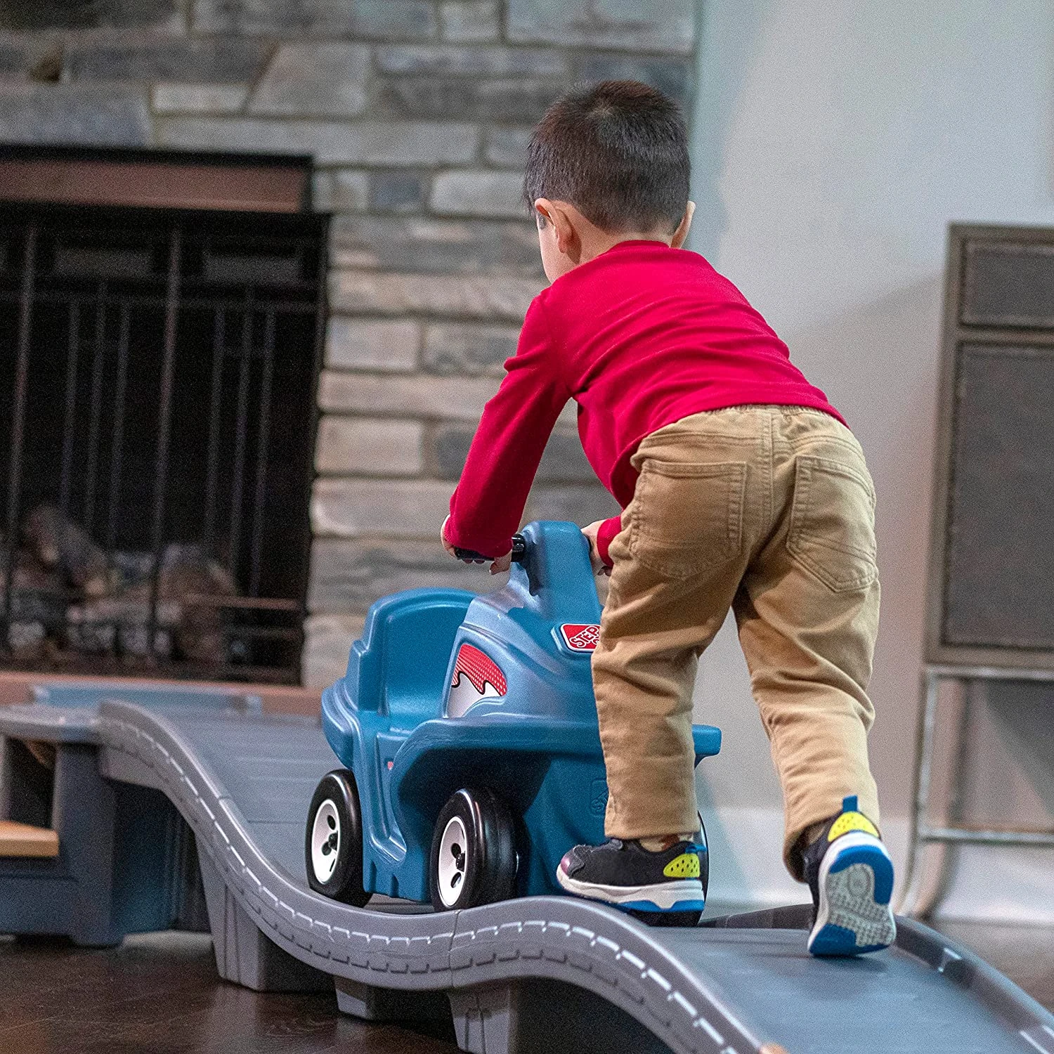 Step2 Up & Down Roller Coaster For Kids, Platinum Edition – Ride On Toy For Indoor/Outdoor Use – Compact Storage, Skill Building Toddler Toys, Gray & Blue 4 Step2 Up & Down Roller Coaster For Kids, Platinum Edition – Ride On Toy For Indoor/Outdoor Use – Compact Storage, Skill Building Toddler Toys, Gray & Blue - Image 4