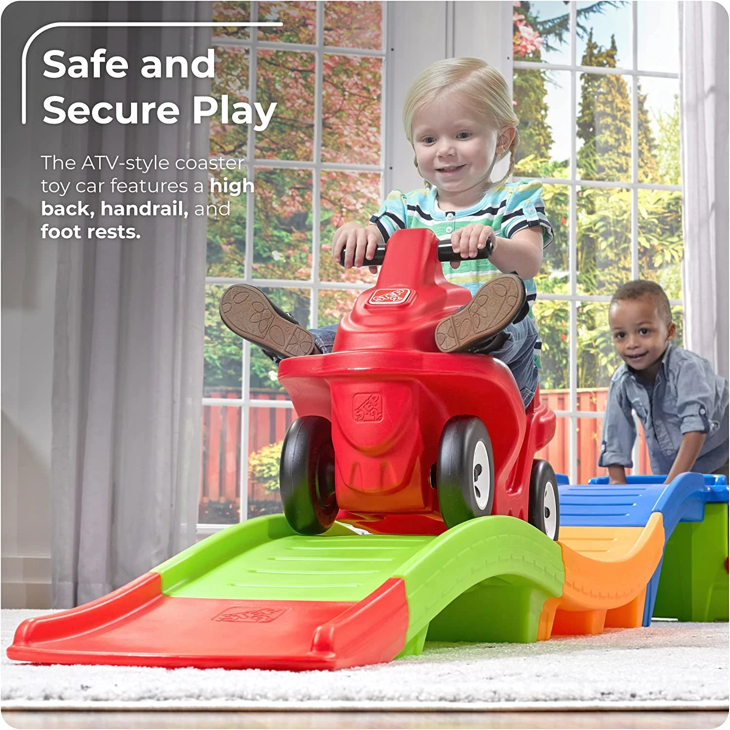 Step2 Up & Down Roller Coaster For Kids, Rapid Ride & Hide Edition – Ride On Toy For Indoor/Outdoor Use – Compact Storage, Skill Building Toddler Toys, Multicolor 2 Step2 Up & Down Roller Coaster For Kids, Rapid Ride & Hide Edition – Ride On Toy For Indoor/Outdoor Use – Compact Storage, Skill Building Toddler Toys, Multicolor - Image 2