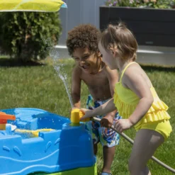 Step2 Waterpark Wonders Two-Tier Water Table For Toddler With Umbrella -Step2 Step2 Waterpark Wonders Two Tier Water Table for Toddler with Umbrella12