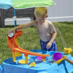 Step2 Waterpark Wonders Two-Tier Water Table For Toddler With Umbrella -Step2 Step2 Waterpark Wonders Two Tier Water Table for Toddler with Umbrella17