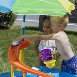 Step2 Waterpark Wonders Two-Tier Water Table For Toddler With Umbrella -Step2 Step2 Waterpark Wonders Two Tier Water Table for Toddler with Umbrella8