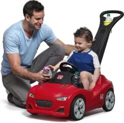 Step2 Whisper Ride Toddler Push Car, Red – Ride On Toy With Included Seat Belt, Easy Storage And Transport, Steering Wheel For Pretend Play – Push Toy Car Makes A Great Stroller -Step2 Step2 Whisper Ride Toddler Push Car Red – Ride On Toy with Included Seat Belt Easy Storage and Transport Steering Wheel for Pretend Play – Push Toy Car Makes a Great Stroller2